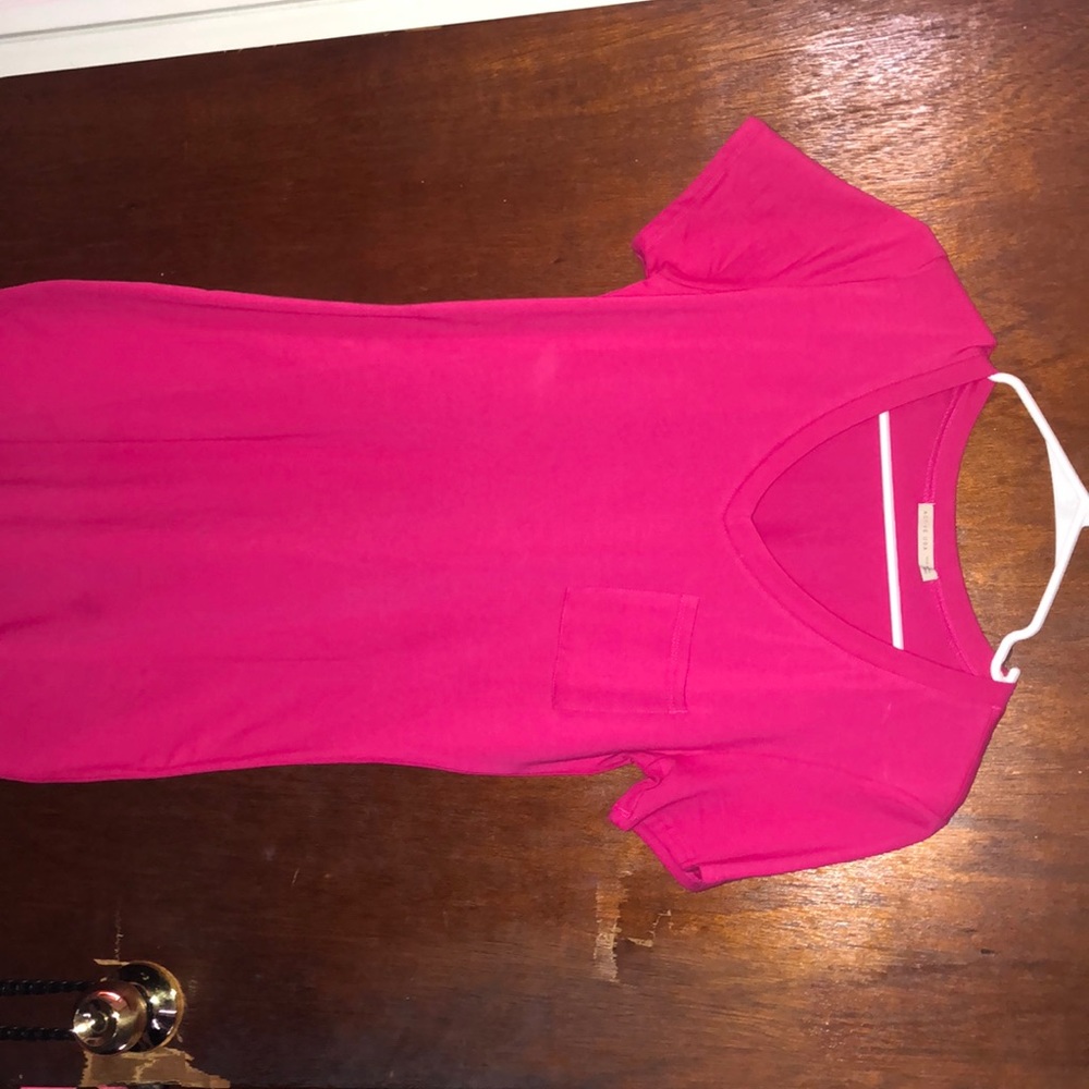 Pink t-shirt dress